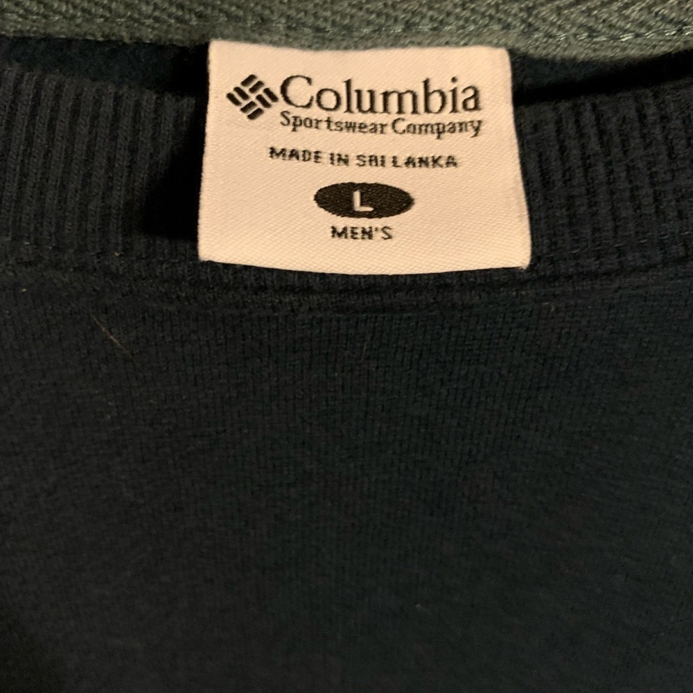 Columbia Mountain Graphic Long Sleeve Shirt Men’s Large Navy Outdoor Hiking Tee - Picture 4 of 5